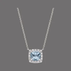 Gatsby Gala Halsketting 18kt Witgoud Aquamarine Diamant AP02 N 0015
